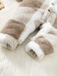 Baby Hooded Plush Jumpsuit