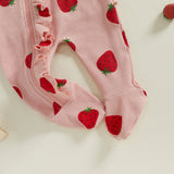 Baby Girls Strawberry Footies Romper
