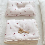 Cherry Muslin Crib Bedding and Pillow Set