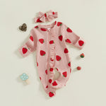 Baby Girls Strawberry Footies Romper