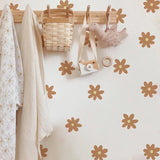 Flower Boho Daisy Room Wall Decal - Brown