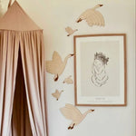 Wooden WildGeese Wall Stickers Set