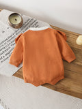 Baby Girl Orange Knitted Romper 