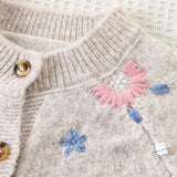 Flower Embroidery Girls Cardigan