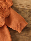 Baby Girl Orange Knitted Romper 