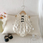 Polka Dot Ruffled Sleeveless Baby Romper 