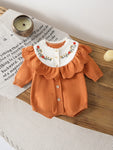 Baby Girl Orange Knitted Romper 