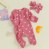 Baby Girls Hearts Ruffle Jumpsuit