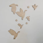 Wooden WildGeese Wall Stickers Set