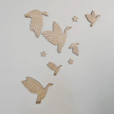Wooden WildGeese Wall Stickers Set