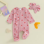 Baby Girls Hearts Ruffle Jumpsuit
