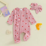 Baby Girls Hearts Ruffle Jumpsuit
