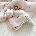 Cherry Muslin Crib Bedding and Pillow Set