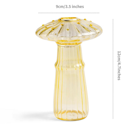 Mushroom-shaped glass vase