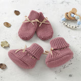 Knitted Newborn Boots Mitten Set