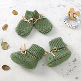 Knitted Newborn Boots Mitten Set