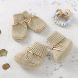 Knitted Newborn Boots Mitten Set