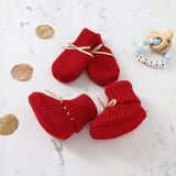 Knitted Newborn Boots Mitten Set