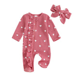 Baby Girls Hearts Ruffle Jumpsuit