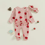 Baby Girls Strawberry Footies Romper