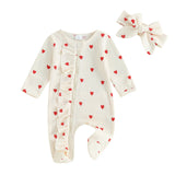 Baby Girls Hearts Ruffle Jumpsuit