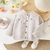 Flower Embroidery Girls Cardigan