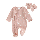 Baby Girls Hearts Ruffle Jumpsuit