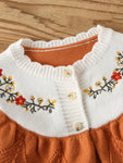 Baby Girl Orange Knitted Romper 