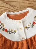 Baby Girl Orange Knitted Romper 