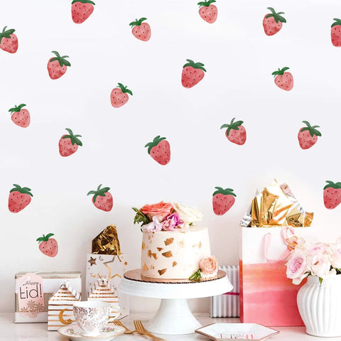 Pink Strawberry Wall Stickers