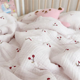 Cherry Muslin Crib Bedding and Pillow Set