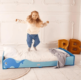 Montessori Floor Bed Whale Grey