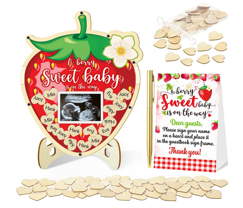 Strawberry Shaped Baby Shower Guest Book