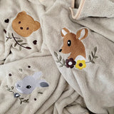 Hooded Poncho Towel with Animal Embroidery