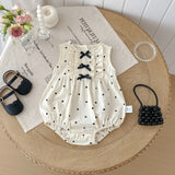Polka Dot Ruffled Sleeveless Baby Romper 