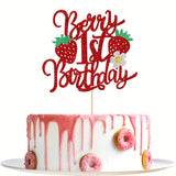 1st Birthday Strawberry Cake Topper