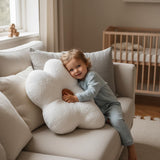 Large Daisy Cushion Pillow 50 Cm White Flower with Sand Center Cushion Textured Boucle Cushion for Kids Room Gift Newborn Baby Nursery Decor
