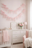Pink Bow Garland Baby Shower Decor, Nursery Wall Decor for Baby Girl, Coquette Bow Decoration, Girly Room Decor