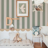 Portofino Stripes Green Wallpaper