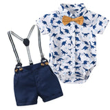 Formal Wedding Clothing Sets for Baby Boy Outfit Infant 3 6 12 18 24M Bodysuit Suspender Suit Toddler Kid Birthday Party Costume