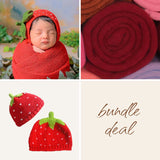 Strawberry Baby Newborn Wraps for Photography Bundle