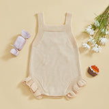 Bow Sleeveless Knitted Romper 