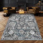Washable Area Rugs - Perfect for Living Room, Bedroom, Kids Room, Nursery - Stain & Water Resistant Non-Slip, Pet & Child Friendly, Vintage Tribal Area Rugs (Rust, 5' X 7')