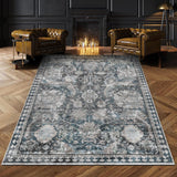 Washable Area Rugs - Perfect for Living Room, Bedroom, Kids Room, Nursery - Stain & Water Resistant Non-Slip, Pet & Child Friendly, Vintage Tribal Area Rugs (Rust, 5' X 7')
