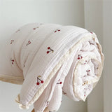 Cherry Muslin Crib Bedding and Pillow Set