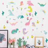49Pcs/Set Cartoon Dinosaur Wall Stickers