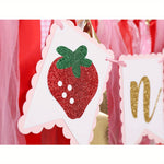 Sweet Strawberry-Themed High Chair Banner for First Birthday