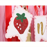 Sweet Strawberry-Themed High Chair Banner for First Birthday