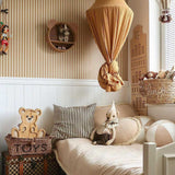 Simple Vintage Stripes Beige Brown Wallpaper 