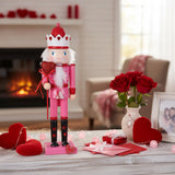 Valentine’S Day Nutcracker Figurine – Pink Heart King Decor